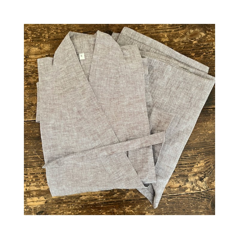 Ensemble veste et pantalon en lin couleur naturelle