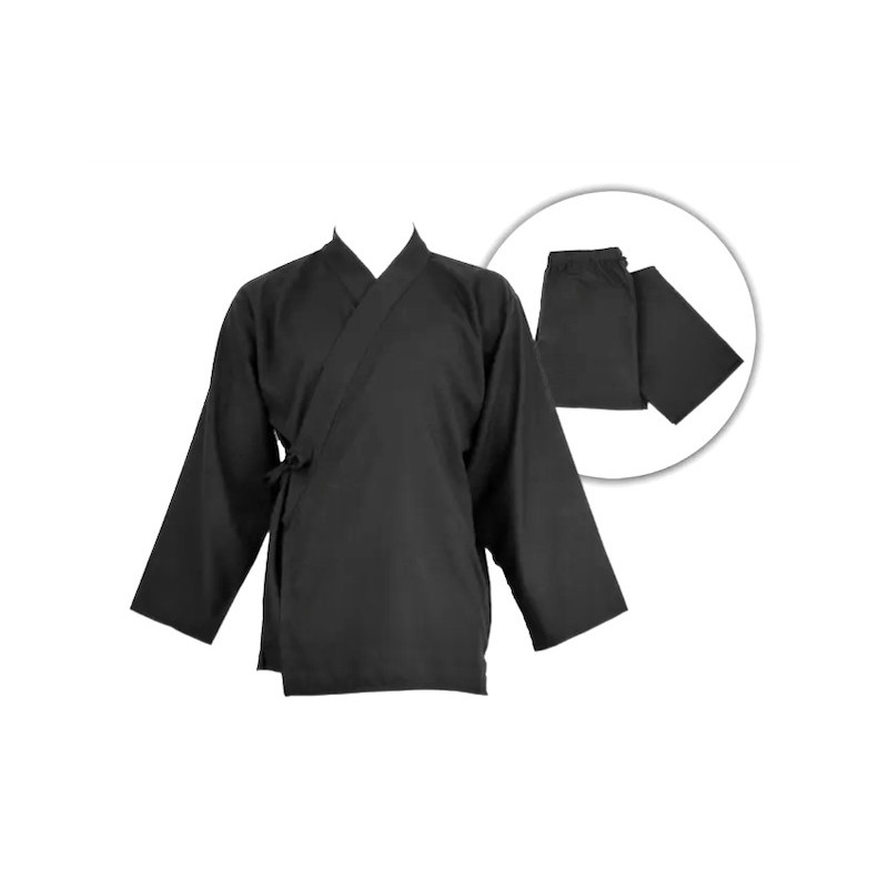 Ensemble Samue noir coton  léger - Boutique Zen
