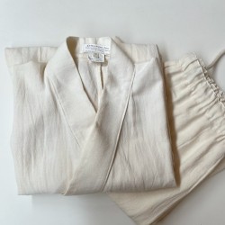 Samue veste et pantalon écru coton bio-Boutique Zen