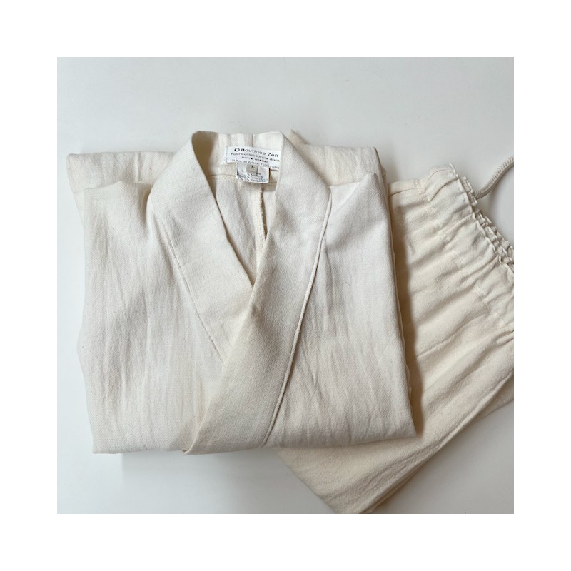 Samue veste et pantalon écru coton bio-Boutique Zen