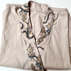 Veste samue beige tissu japonais- Boutique Zen