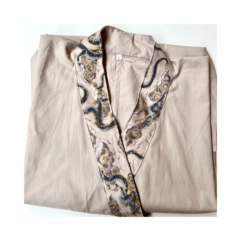 Veste samue beige tissu japonais- Boutique Zen