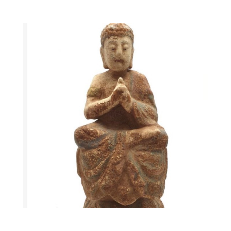 Bouddha-bois-ancien-statuette de Manjusri-Boutique Zen