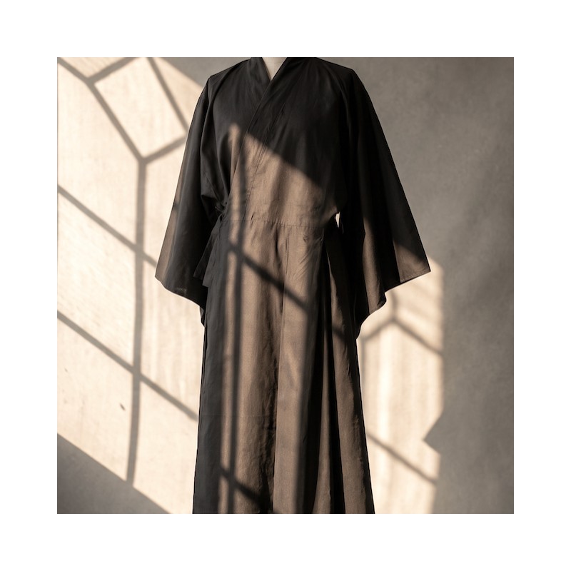 Kimono pour la méditation zen en coton noir
