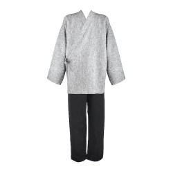 Veste samue chiné gris clair avec pantalon noir