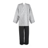 Veste samue chiné gris clair avec pantalon noir