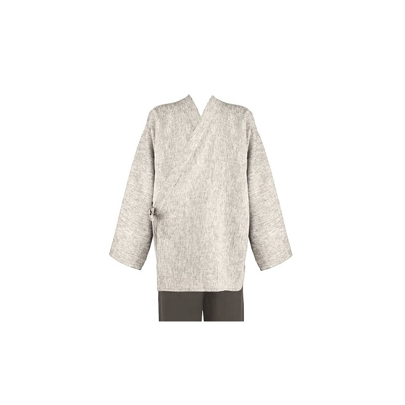 Ensemble veste en lin chiné et pantalon noir