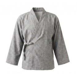 Veste en lin gris clair chiné