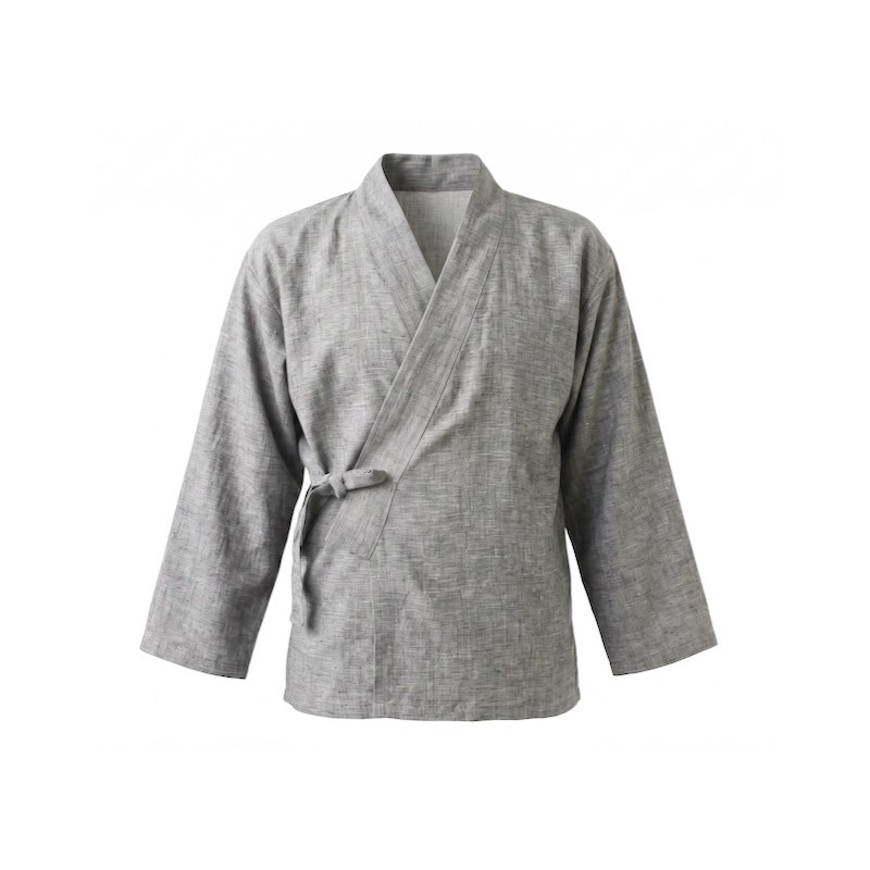 Veste en lin gris clair chiné
