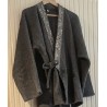 Veste en laine avec col en tissu japonais