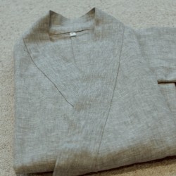 Veste samue en lin gris chiné