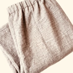 Pantalon en lin couleur terre