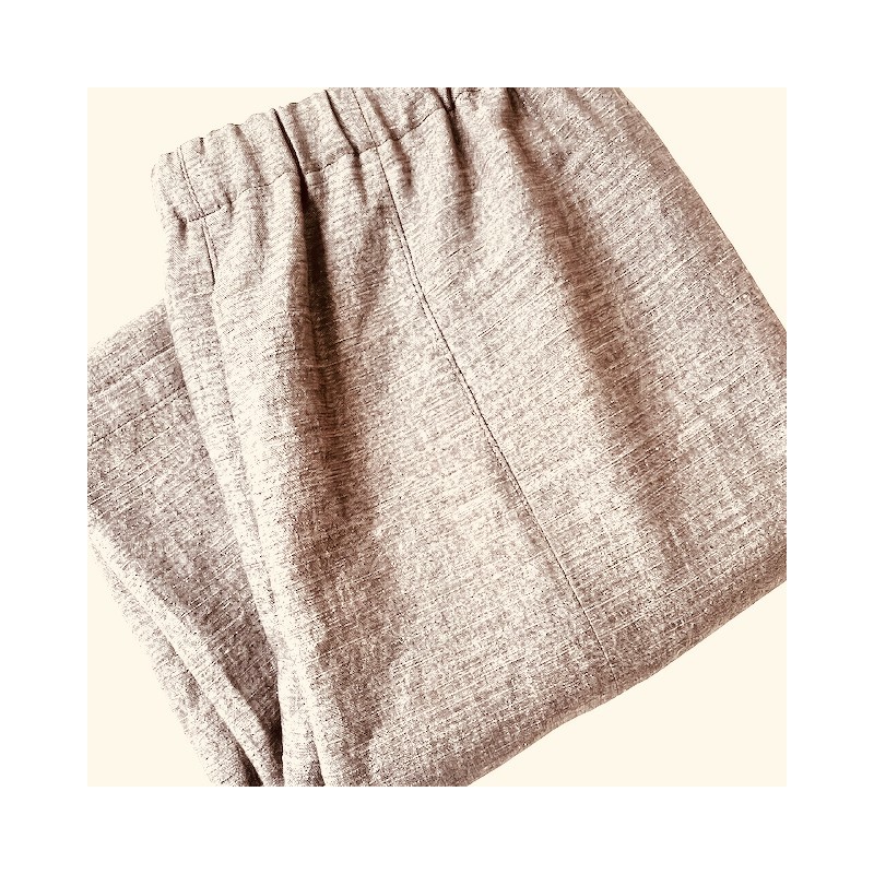 Pantalon en lin couleur terre